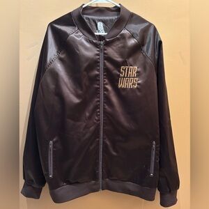 Disney Star Wars Brown Bomber Jacket Luke Leia Size XL EUC Rare Vintage
